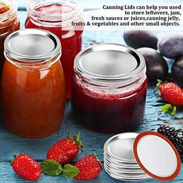 Moment Dextrad 120 PCS Canning Lids, Regular Mouth Mason Jar Lids, Premium Metal Split-Type with Airtight Seal and Leak proof, Use for Home Canning & Food Storage (Silver, 120)