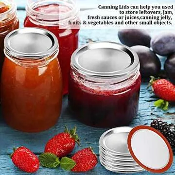 Moment Dextrad 120 PCS Canning Lids, Regular Mouth Mason Jar Lids, Premium Metal Split-Type with Airtight Seal and Leak proof, Use for Home Canning & Food Storage (Silver, 120)