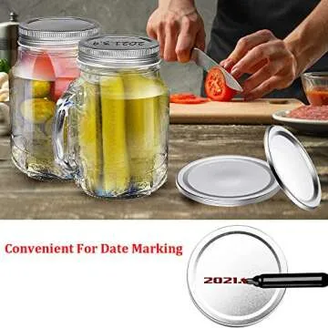 Moment Dextrad 120 PCS Canning Lids, Regular Mouth Mason Jar Lids, Premium Metal Split-Type with Airtight Seal and Leak proof, Use for Home Canning & Food Storage (Silver, 120)
