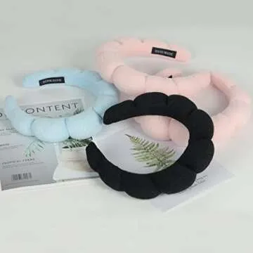 Dalin Spa Headband for Women, Makeup Headband for Sponge & Terry Towel Cloth Fabric Hair Band and Versed Headband for Washing Face, Makeup Removal, Shower, Skincare(Black-1 Pc)