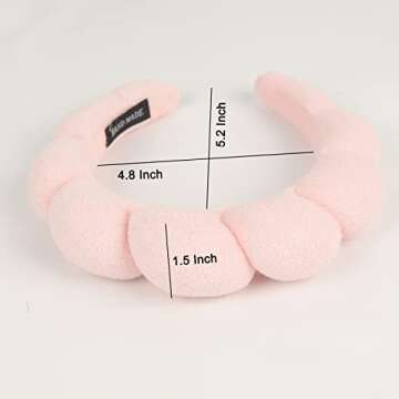 Dalin Spa Headband for Women, Makeup Headband for Sponge & Terry Towel Cloth Fabric Hair Band and Versed Headband for Washing Face, Makeup Removal, Shower, Skincare(Black-1 Pc)