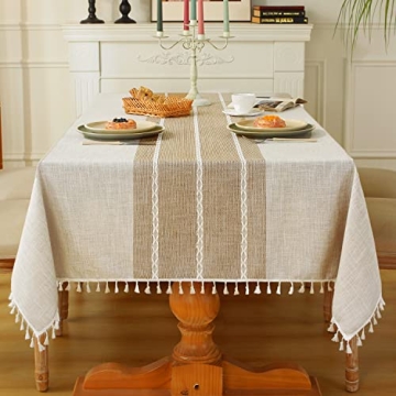 Burlap Waterproof Tablecloth for Kitchen Dining