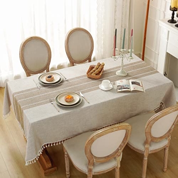 Burlap Waterproof Tablecloth for Kitchen Dining