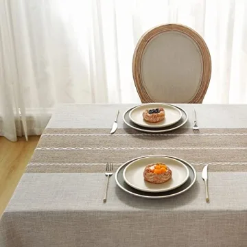 Burlap Waterproof Tablecloth for Kitchen Dining