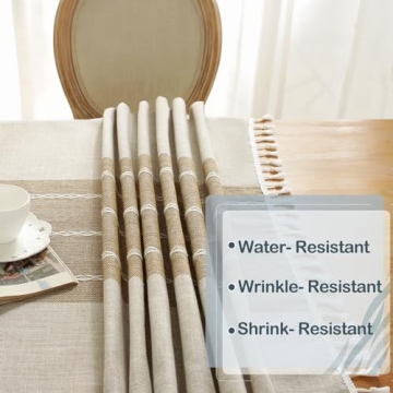 Burlap Waterproof Tablecloth for Kitchen Dining