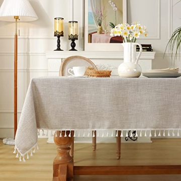 Burlap Waterproof Tablecloth for Kitchen Dining
