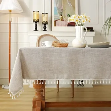 Burlap Waterproof Tablecloth for Kitchen Dining