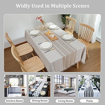 Burlap Waterproof Tablecloth for Kitchen Dining