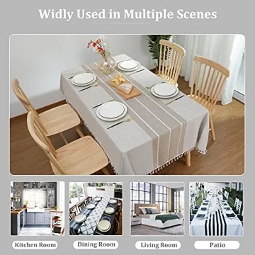 Burlap Waterproof Tablecloth for Kitchen Dining