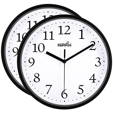 HIPPIH Silent Non-Ticking Wall Clock Set for Home Office