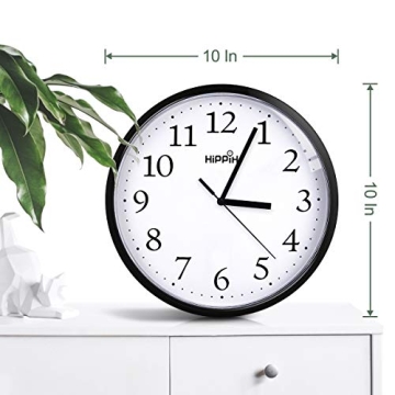 HIPPIH Silent Non-Ticking Wall Clock Set for Home Office