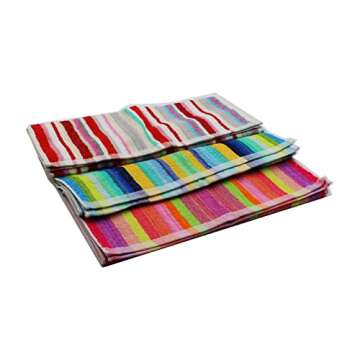 Oeleky Kitchen Towel Pack of 6, Absorbent Cotton Dish Towels for Kitchen 15x26 Inches, Stripe Design Kitchen Hand Towels