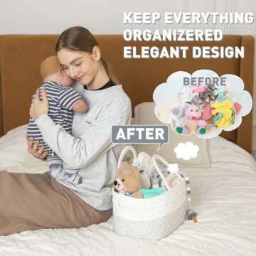 miss fong Diaper Caddy Organizer - Baby Diaper Caddy Portable Baby Diaper Organizer Baby Basket with...