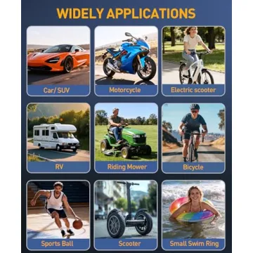 Portable Tire Inflator with LED Light and Pressure Gauge