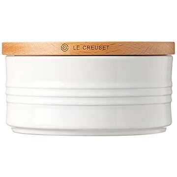 Le Creuset Canister with Wood Lid - 23 oz, White