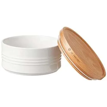 Le Creuset Canister with Wood Lid - 23 oz, White
