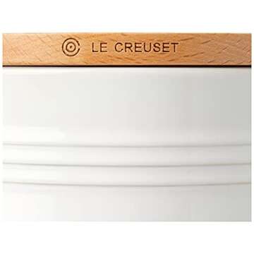 Le Creuset Canister with Wood Lid - 23 oz, White