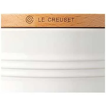 Le Creuset Canister with Wood Lid - 23 oz, White
