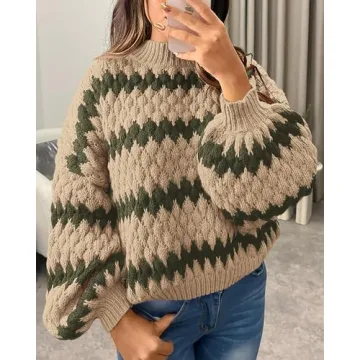 KIRUNDO Women’s Cozy Fall Sweater 2024 Oversized Mock Neck