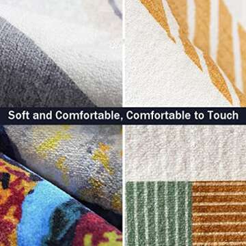 LIKETN Bohemia Vintage Area Rug Boho Floral Luxury Decor Carpet for Farmhouse Bedroom Living Room Courtyard Kitchen Runner Mat Non Slip Bathroom Rugs Indoor Outdoor Doormat 3.2' X 6.5'/Pink