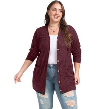 OLRIK Spring Sweaters for Women Open Front Lightweight Cardigan Business Casual Outfits for Women Pl...