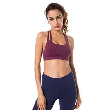 Stylish QUEENIEKE Women's Light Support Yoga Sports Bra M Fuchsia