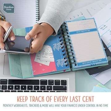 Boxclever Press Budget Book. Budget Planner with Pockets to Organize Cash Flow, Bills & More (Turquoise)