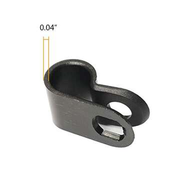 Alamic Cable Clamp R-Type Cable Clip Wire Clamp 1/4-inch Nylon Screw Mounting Cord Fastener Clips with Screws for Wire Management - 50 Pcs Cable Clamps + 50 Pcs Screws