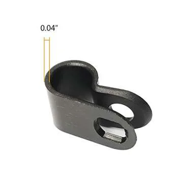 Alamic Cable Clamp R-Type Cable Clip Wire Clamp 1/4-inch Nylon Screw Mounting Cord Fastener Clips with Screws for Wire Management - 50 Pcs Cable Clamps + 50 Pcs Screws