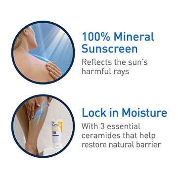 Cerave Sunscreen Bundle SPF 30 | Contains Mineral Sunscreen for Face SPF 30, 2.5 Ounce, and Mineral Body Sunscreen SPF 30, 5 Ounce 1 ea
