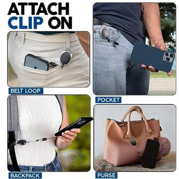 Phone Assured Retractable Phone Tether - Never Lose or Break a Phone with Our Durable Phone Leash - Anti-Theft and Anti-Drop Phone Lanyard Tether