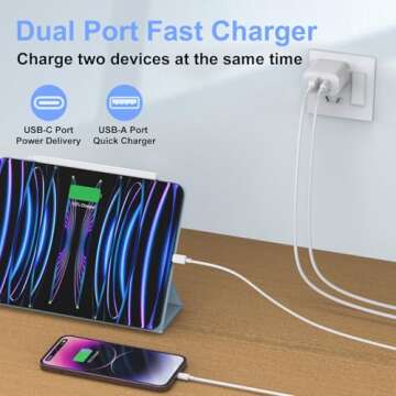 Fast Charging iPhone Charger with Dual Port Wall Adapter