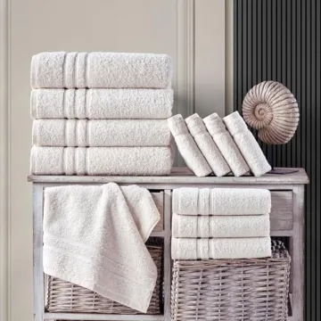 Soft and Absorbent 100% Cotton Bath Towels 4 Pack