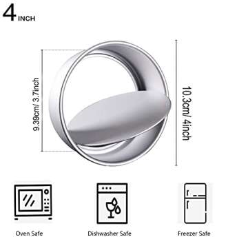 4 Inch Round Cake Pans Set of 3, Aluminum Cake Pans for baking with Removable Bottom & Non-Stick Round Cake Baking Pans for Wedding Birthday Layer Cake Pans