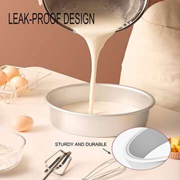 4 Inch Round Cake Pans Set of 3, Aluminum Cake Pans for baking with Removable Bottom & Non-Stick Round Cake Baking Pans for Wedding Birthday Layer Cake Pans