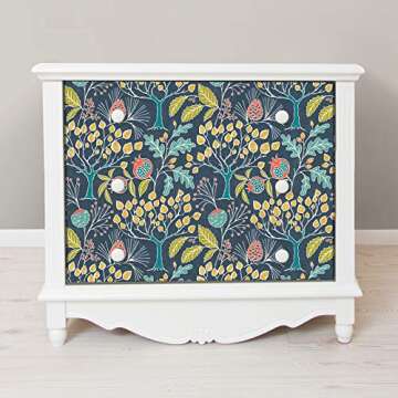 NuWallpaper NU3038 Groovy Garden Navy Peel & Stick Wallpaper, Multicolor