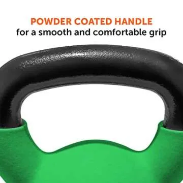 GYMENIST Kettlebell Fitness Iron Weights with Neoprene Coating Around The Bottom Half of The Metal Kettle Bell (15 LB)