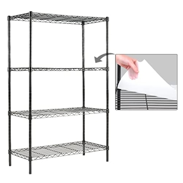 EFINE 4-Shelf Shelving Unit with Shelf Liners Set of 4, Adjustable, Metal Wire Shelves, 150lbs Loadi...
