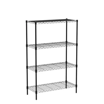 Adjustable Metal 4-Shelf Unit with Liners and 150lbs Capacity