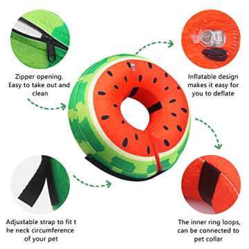 Dog Recovery Inflatable Collars Soft Donut Collar for Dogs and Cats After Surgery - Dog Protective I...