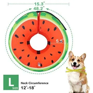 Dog Recovery Inflatable Collars Soft Donut Collar for Dogs and Cats After Surgery - Dog Protective Inflatable Neck Pillow - Does Not Block Vision E-Collar - Dog Cones Alternative (L, Red)