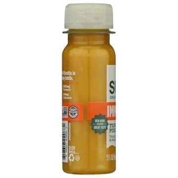 Suja Organic Immunity Defense Shot with Turmeric and Ginger, Immunity Boost & Support, Functional Shots, Cold-Pressed Juice with Live Probiotics, Plant-Based & Gluten-Free (2 Fl Oz)