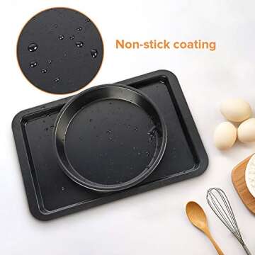 Nonstick Bakeware Set, 5 Pcs Bakeware Include Cookie Sheet, Loaf Pan, Square Pan, Round Cake Pan, 12 Cups Muffin Pan