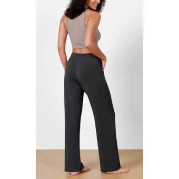 ODODOS Women's Modal Soft Wide Leg Pants Elastic High Waist Casual Lounge Relaxed Pants with Pockets - 27"/ 29" / 31" Inseam