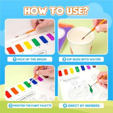 YPLUS Paint with Water Books for Toddlers, Art Craft Toys Watercolor Painting Paper for Kids Gift for Drawing with Brush - Traffic
