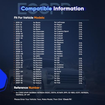 ECCPP UF491 Ignition Coils & 12578224 Spark Plugs Set for Chevy GMC Pontiac 2010-2016
