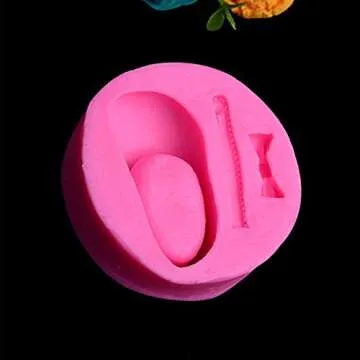 EORTA 2 Pack Cute Fondant Mould Baby Hands and Feet/Shoes Shaped Silicone Mold Baby Shower Theme Cake/Cupcake Decorating Tool for DIY, Chocolate, Gum Paste, Clay, Sugarcraft, MINI Size