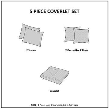 Urban Habitat Kids Reversible Cotton Quilt Set - Vibrant Fun, Playful Print, All Season Children Bedding Coverlet Bedspread, Decorative Pillow, Bedroom Décor, Full/Queen, Cloud Pink 5 Piece