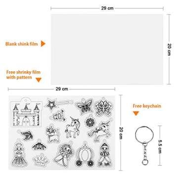 SOFIRE Shrink Film Sheets for Shrinky Dinks, 123 PCS Plastic Shrinky Art Paper Kit for Kids Art and Craft