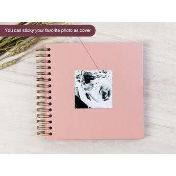 Potricher 8 x 8 Inch DIY Scrapbook Photo Album - 80 Pages for Your Cherished Memories